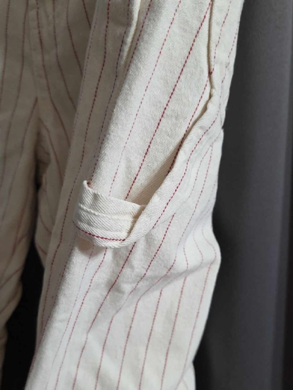 Dickies Men's Cotton Canva Carpenter Pants Cream Red Stitchlike Stripes Sz 34x32 - Picture 6 of 12